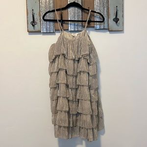NWT Lame Layered Ruffled dress